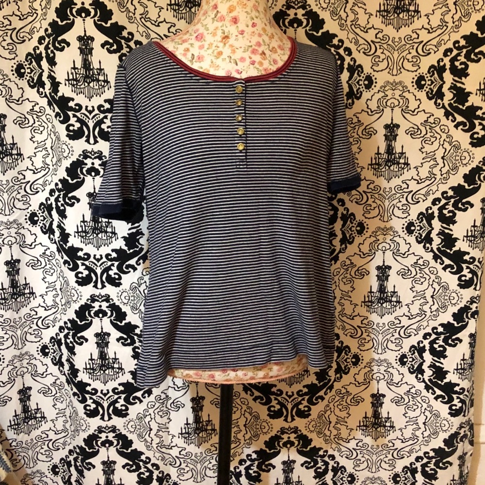 Lauren Jeans Co. Black & White Stripe Top
